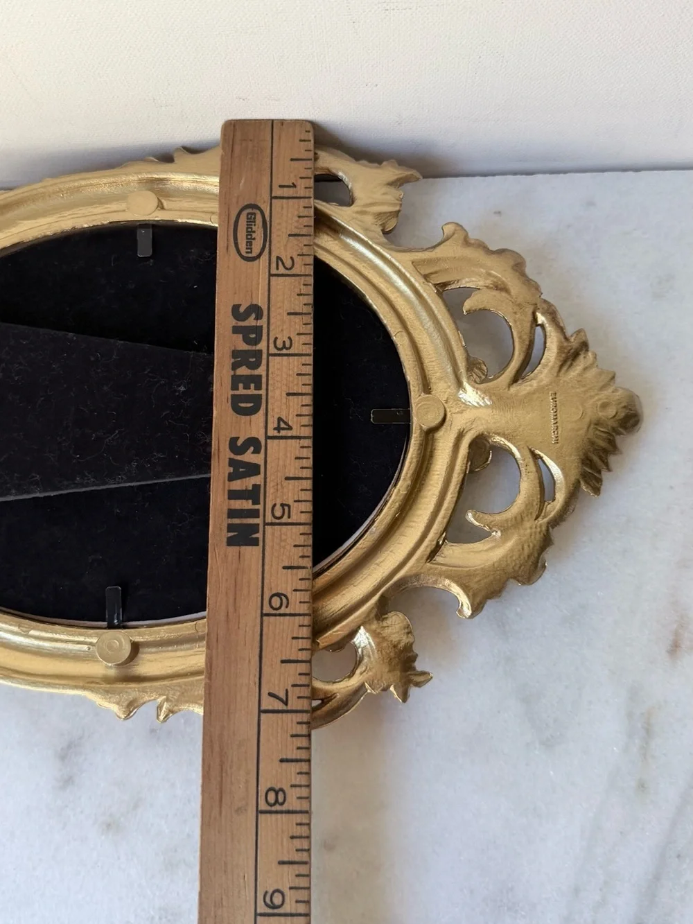 Gold Ornate Oval Decorative Frame carved wood made in Italy
